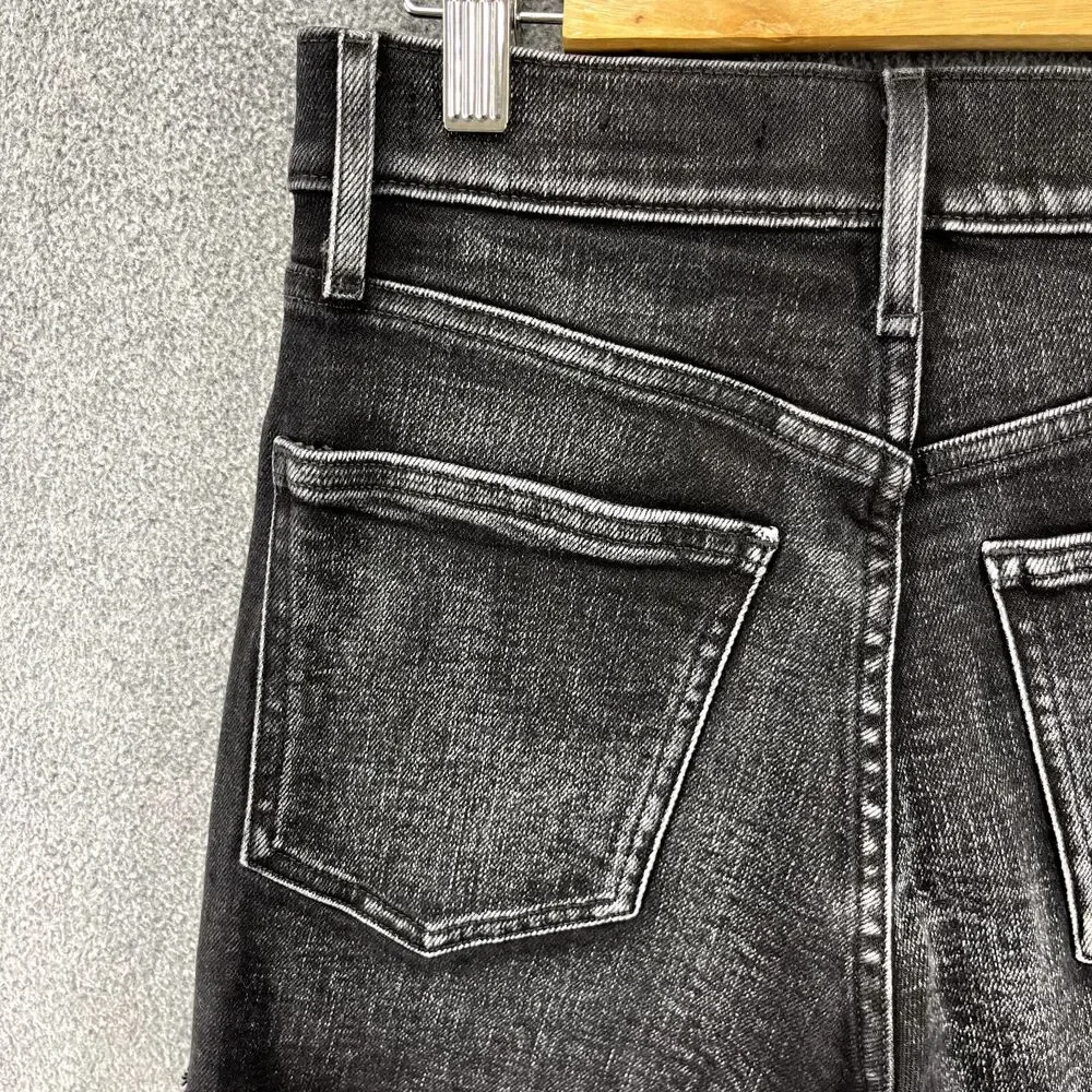 Denim Forum‎ Shorts Womens 24 Black The Arlo Denim Shorts Raw Hem